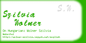 szilvia wolner business card